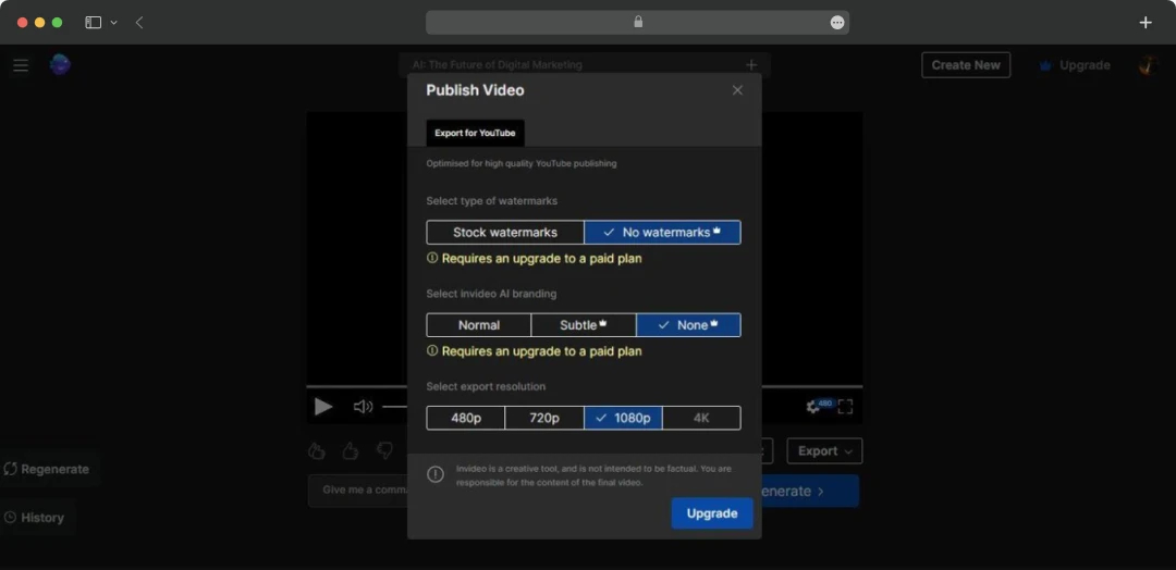 Publish your video