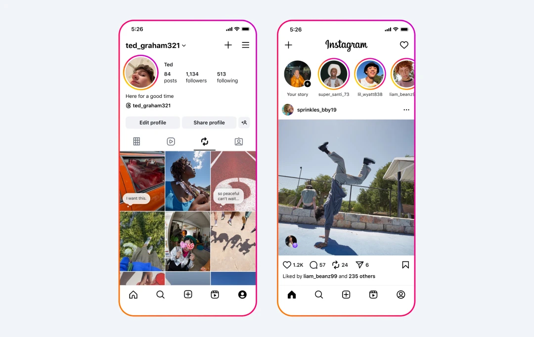 Instagram new feature display