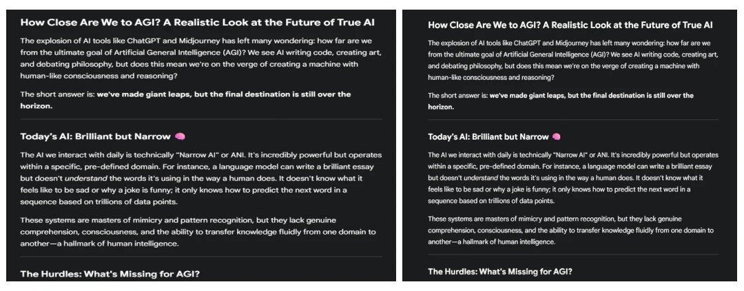 Traditional vs. JSON results for blogs