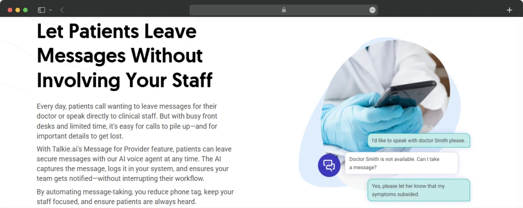Talkie AI offers to clear and organise without involving your staff