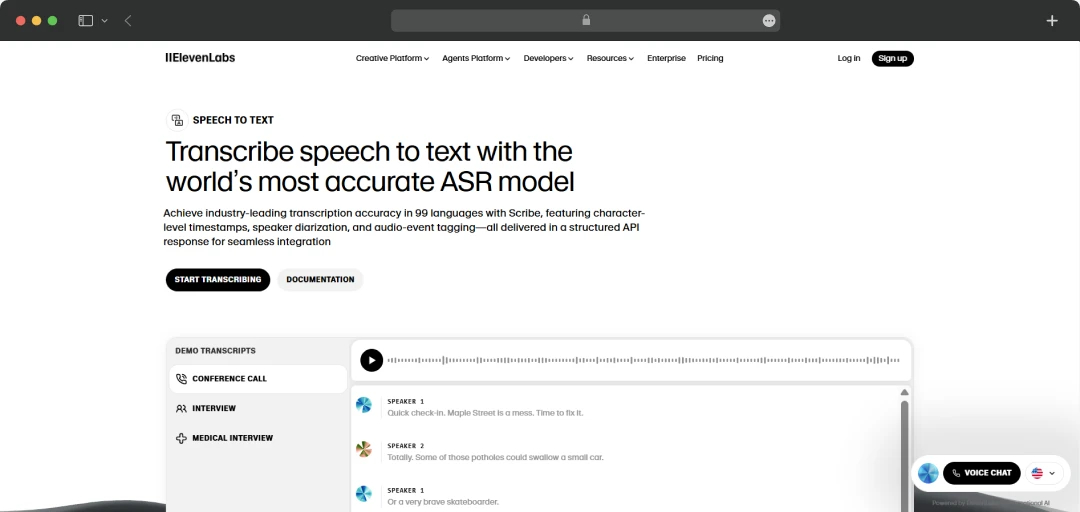 ElevenLabs Speech to Text Transcription