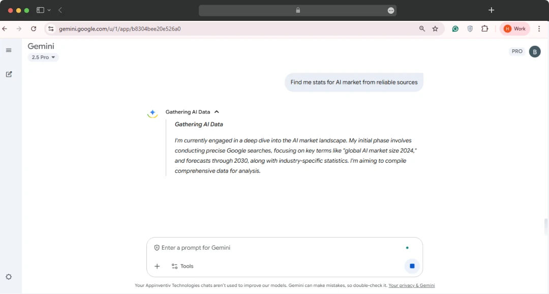 Gemini’s thinking process