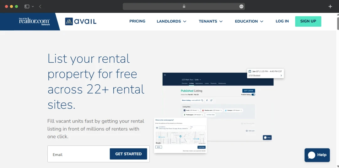 Avail rental property listing