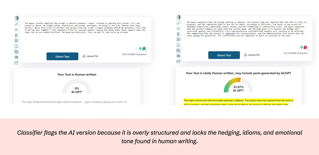 Screenshot of ZeroGPT