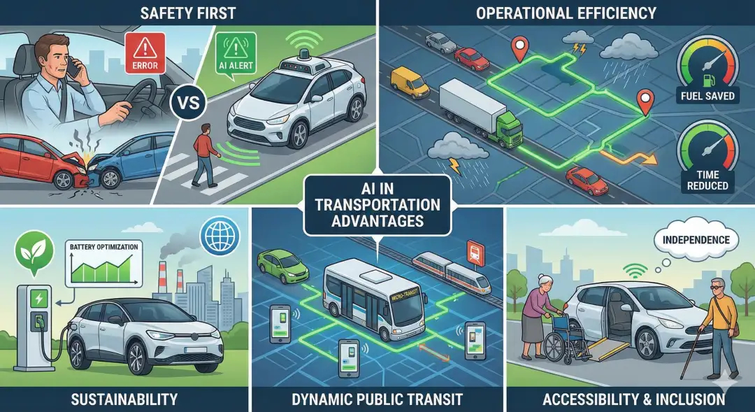 Benefits of AI in transportation