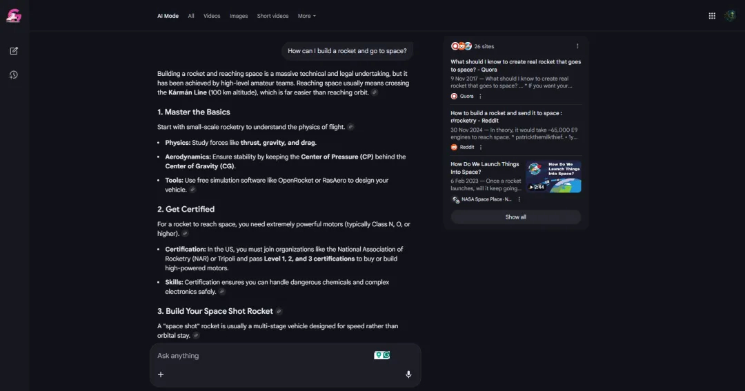 GenUI's perfect example, Google Search's AI mode