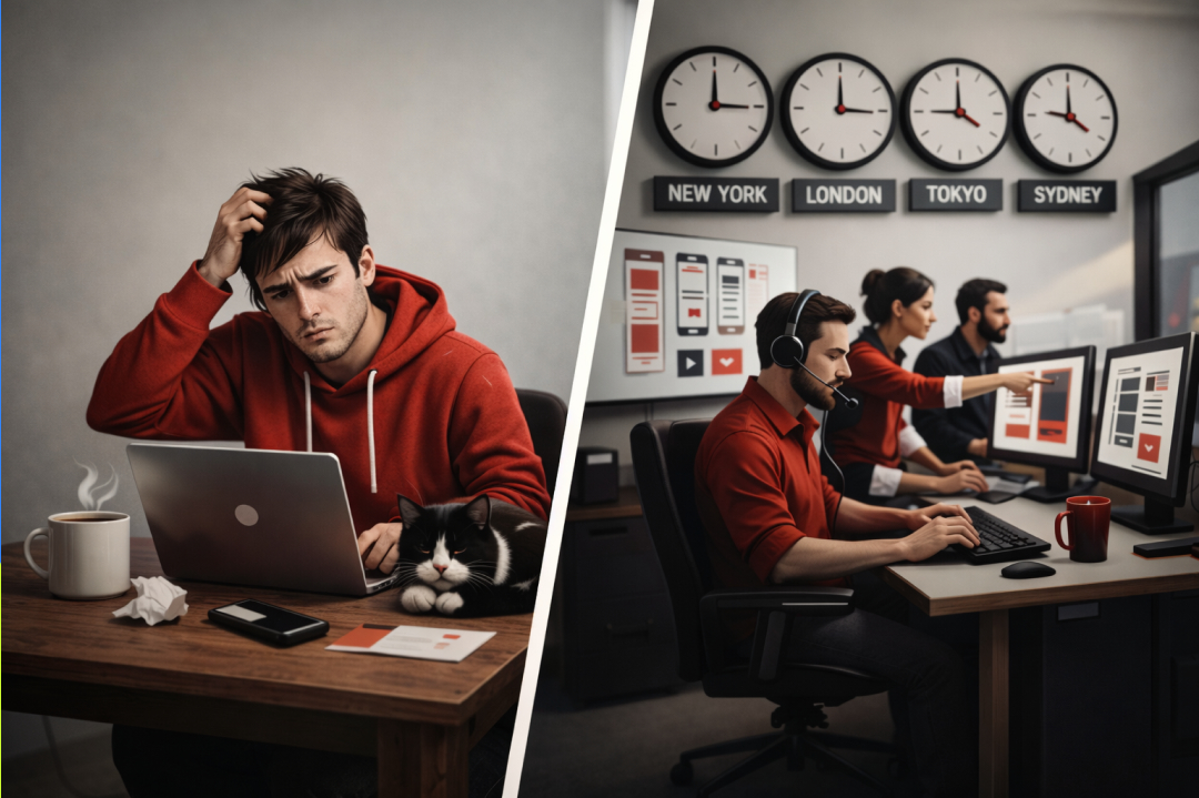 Clear Distinction between how a freelancer works, and a how a firm does!