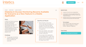 Diabetes and Glucose Monitoring Became Available for Everyone as a New Feature in a Mobile Application Portfolio Image