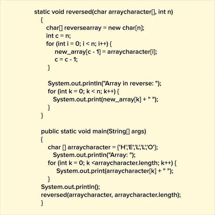 how to implement array in java