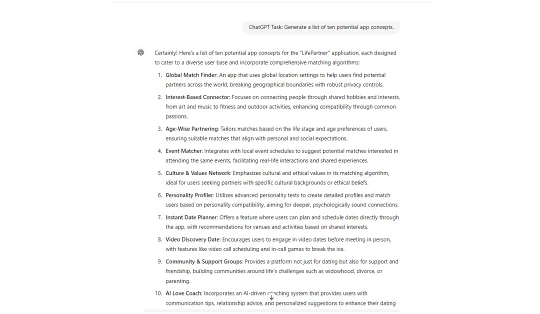 using chatgpt to build an app