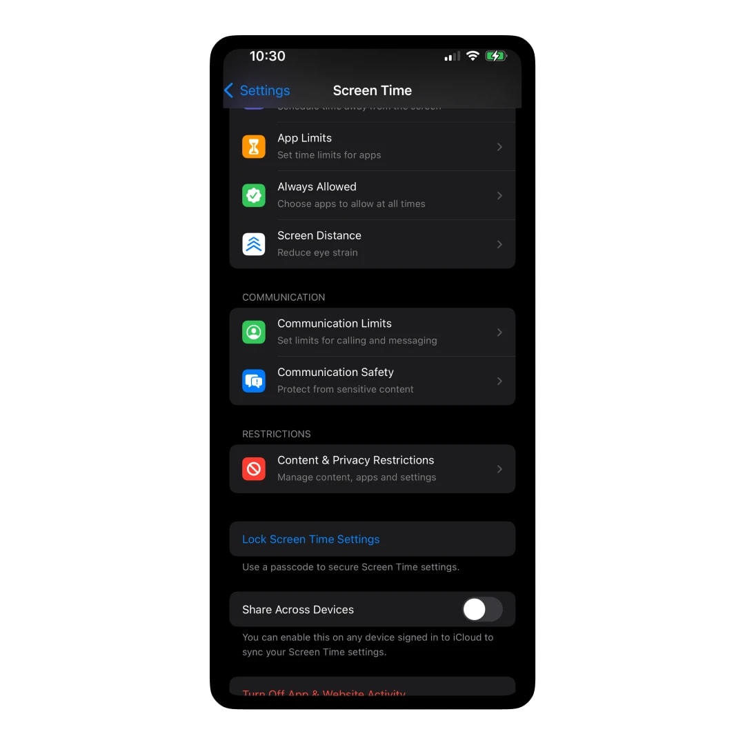 Content & Privacy Restrictions