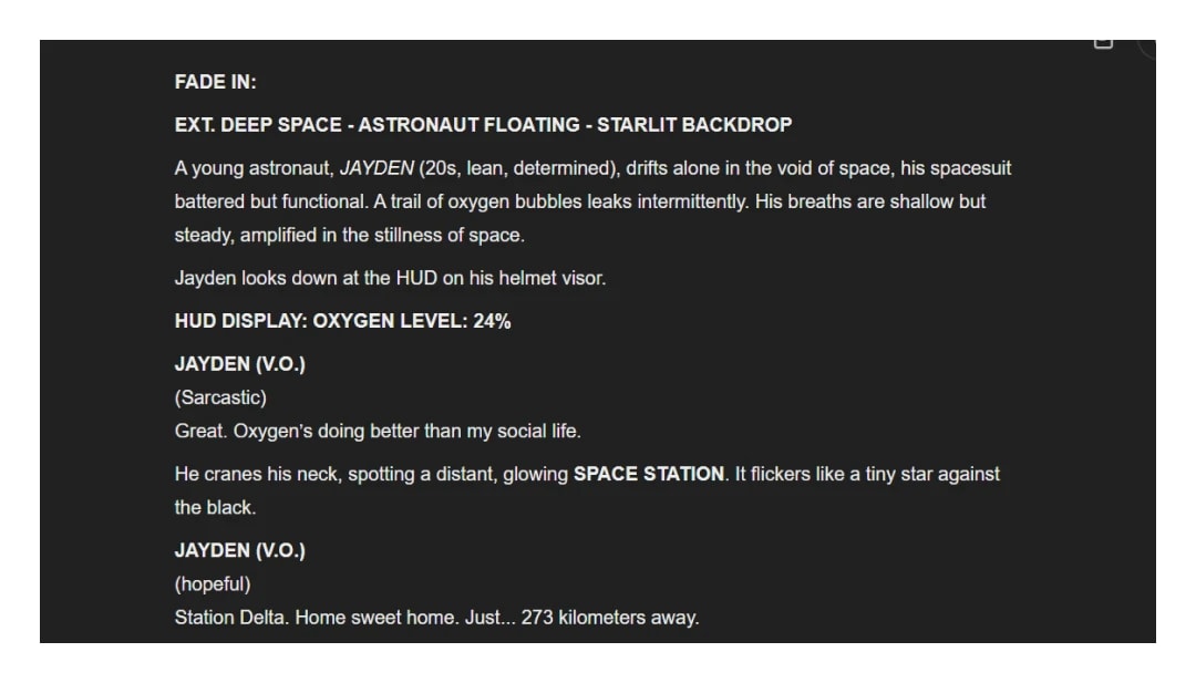 Short movie script by GPT 4o