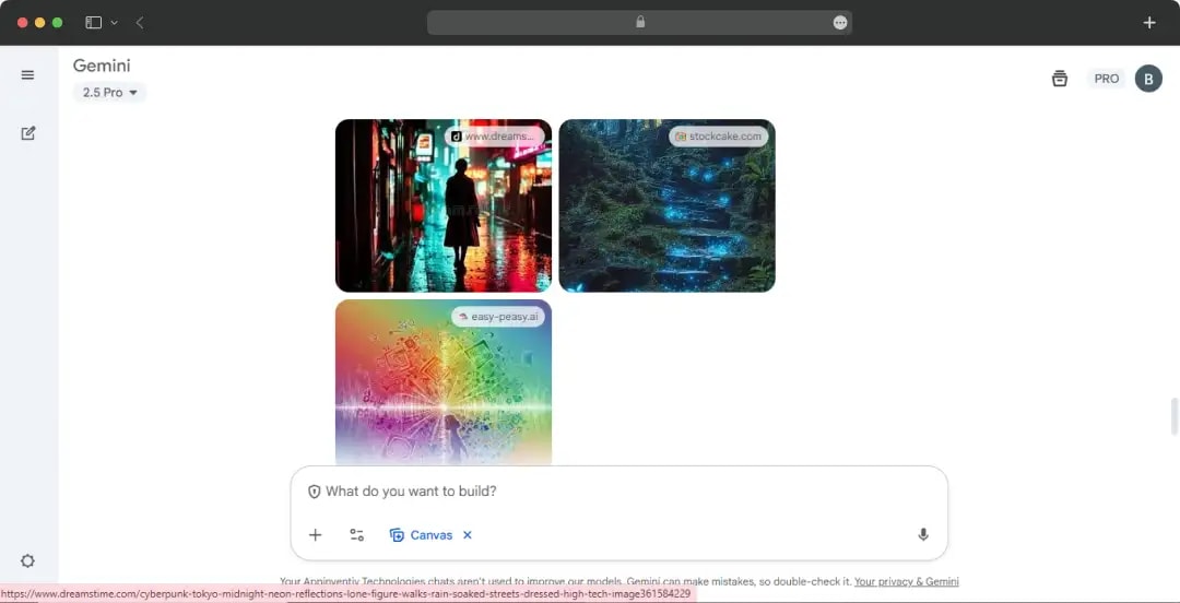 Gemini’s response to the AI image generation prompt