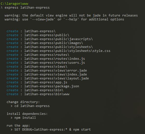 Cara Memasang ExpressJS menggunakan Express Generator