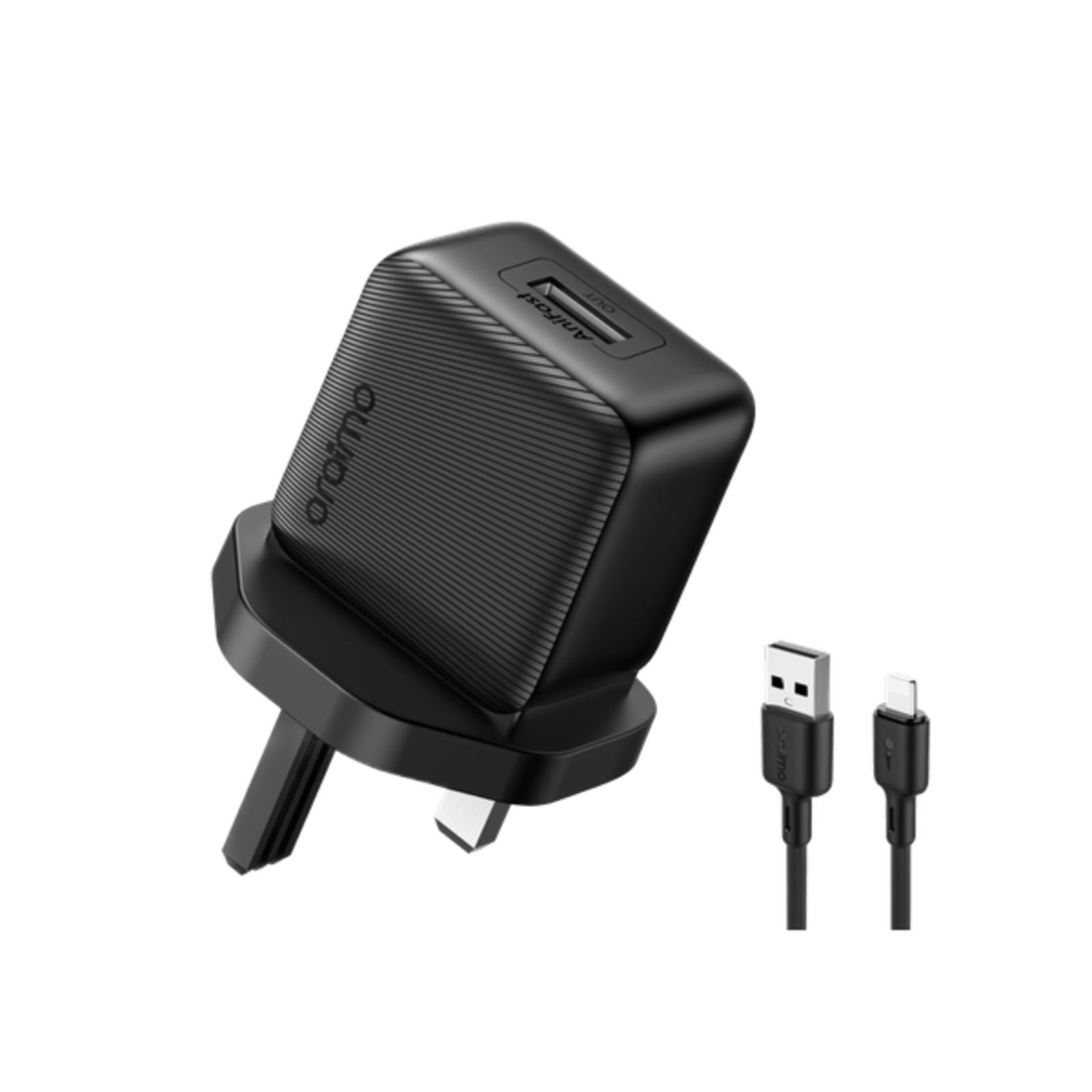 Oraimo 10w Wall Charger Kit Ocw-1111u+l53 (lightning Cable, Black)