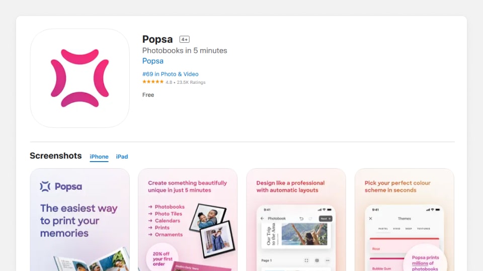 Popsa App Store