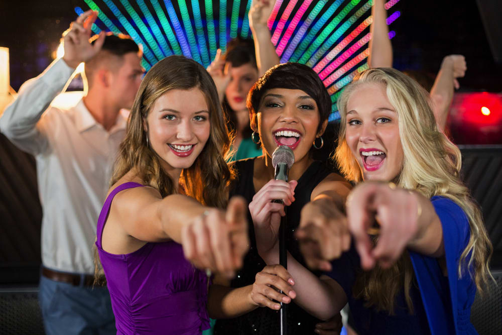 People sing and dance at the Tokyo-style karaoke bar in the downtown EDC  area during the final …