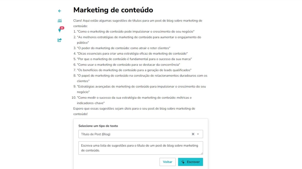 Ferramenta sugere 10 opções de títulos para o seu artigo
