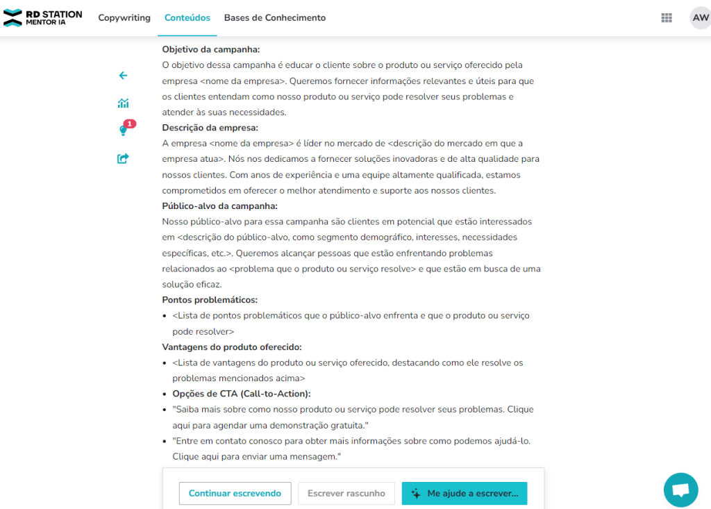 Exemplo de um fluxo de e-mails