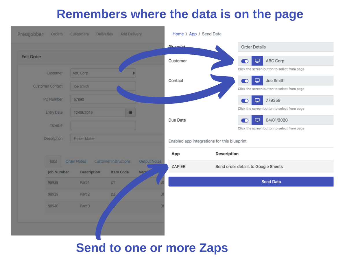 Export to apps like Zapier