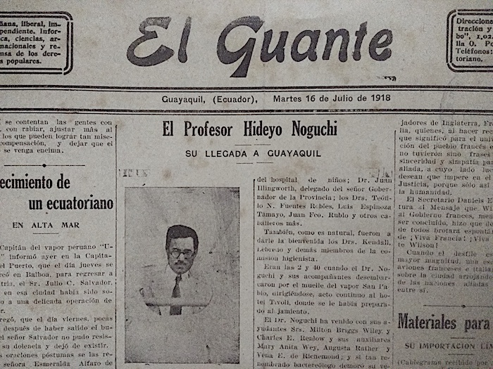 Fotografía de El profesor Hideyo Noguchi. Su llegada a Guayaquil