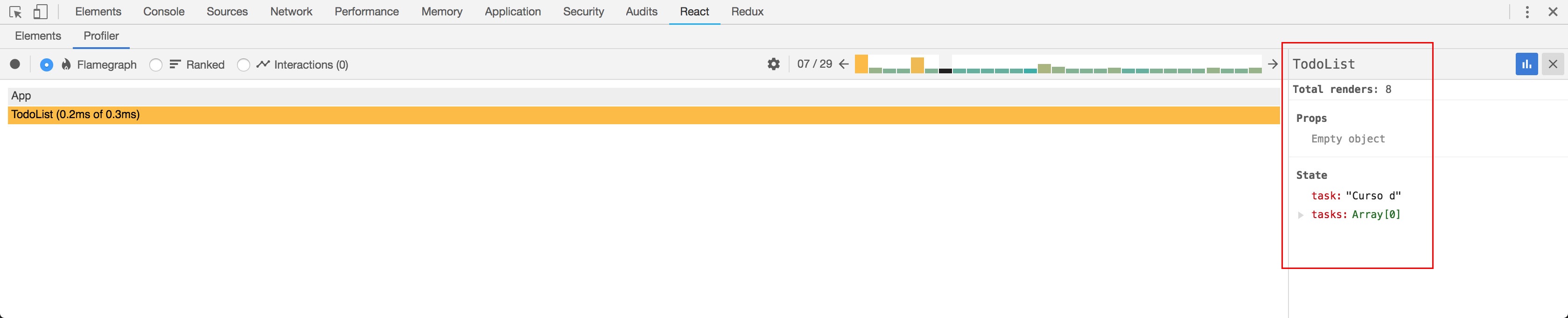 Informações do componente do commit