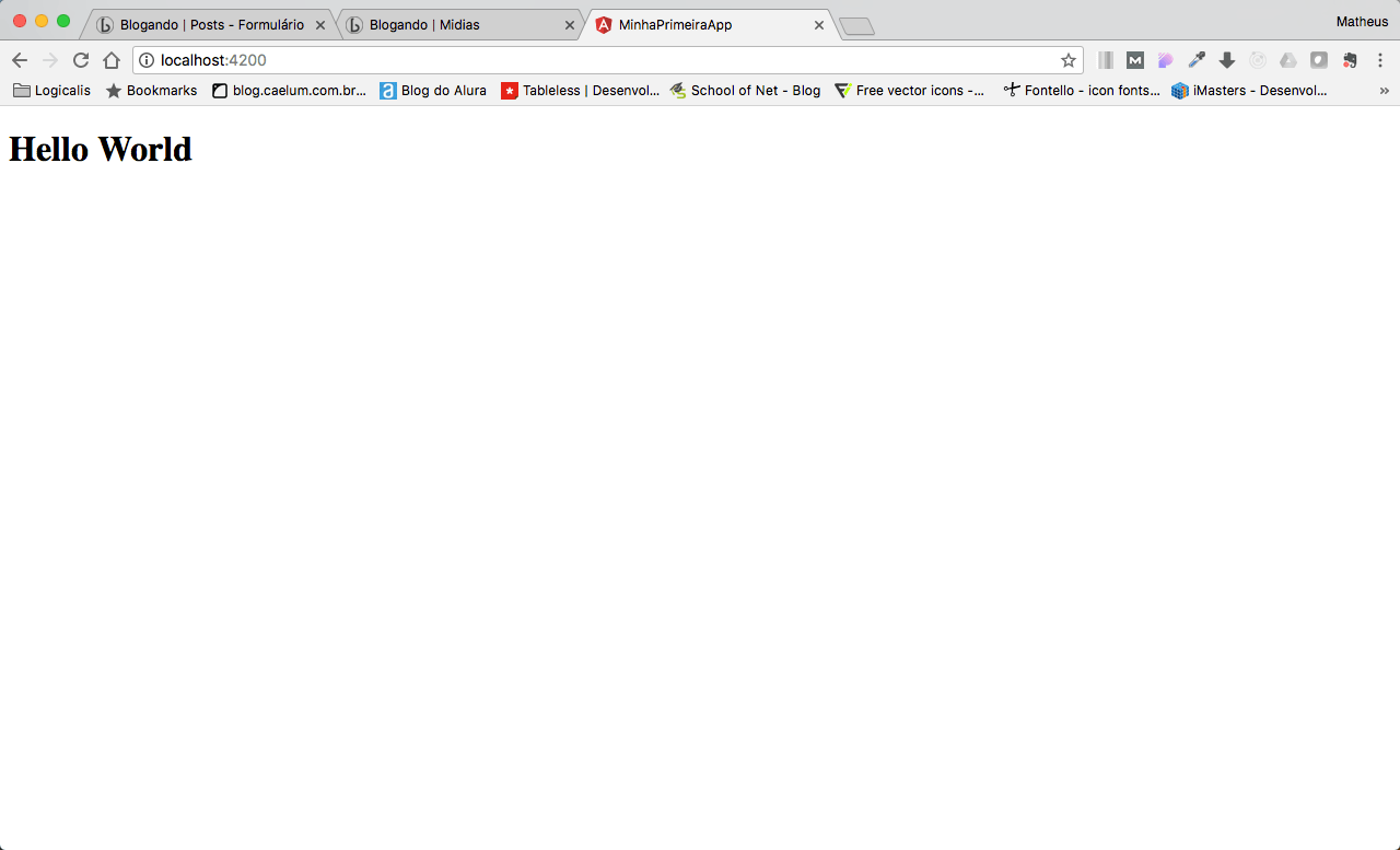 Hello World com Angular
