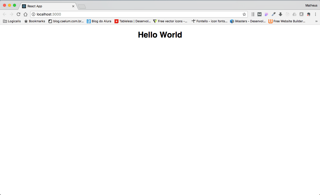 Hello World com React