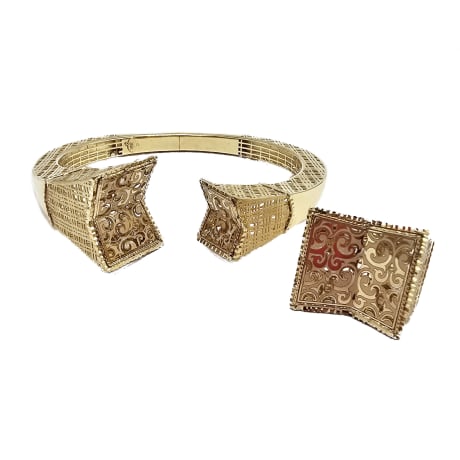 18K Golden Gleam Bangle & Ring