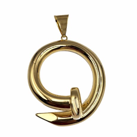 18K Round Nail Pendant