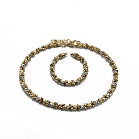 18K Beads Bangle & Ring - Single Line