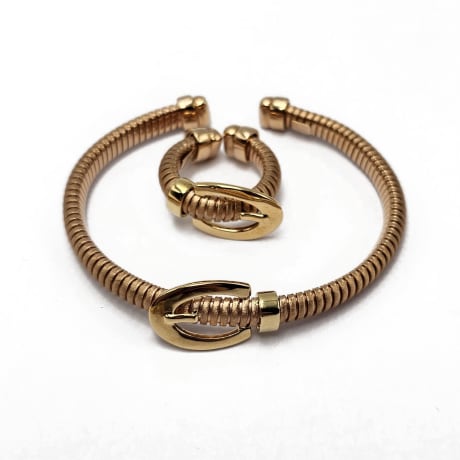 18K Belt Shape Bangle & Ring