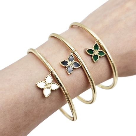 18K Stretchy Blossom Bangle