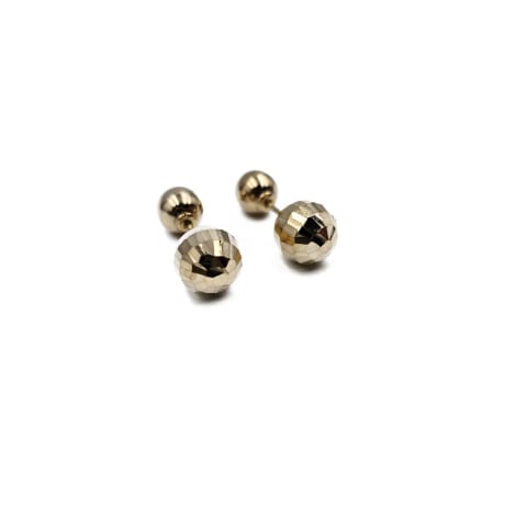 18K Disco Double Ball Earring