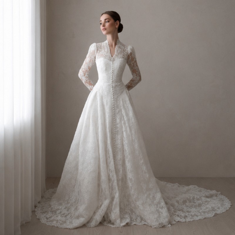 Ivory Lace Bridal Gown