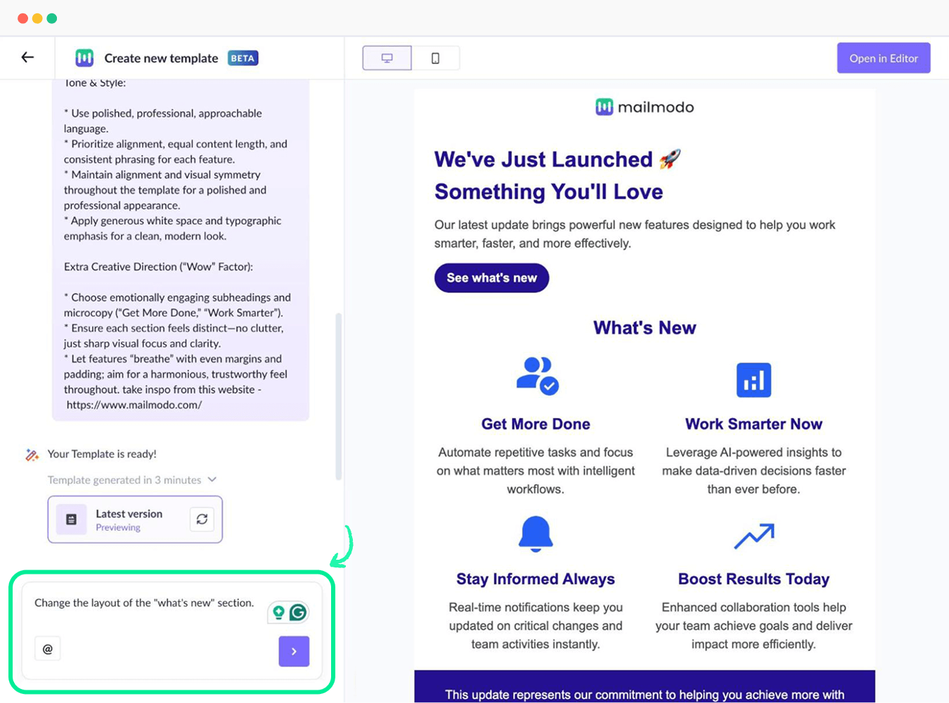AI template generator
