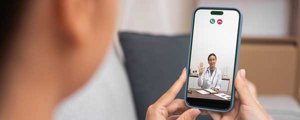 Telehealth visit on an iPhone