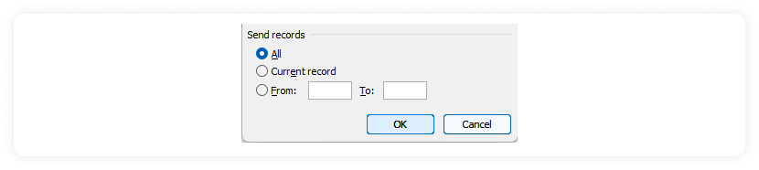 Choose records type