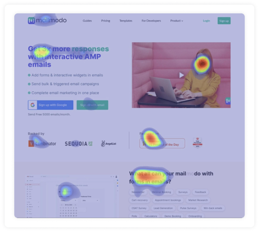 Website heatmap example