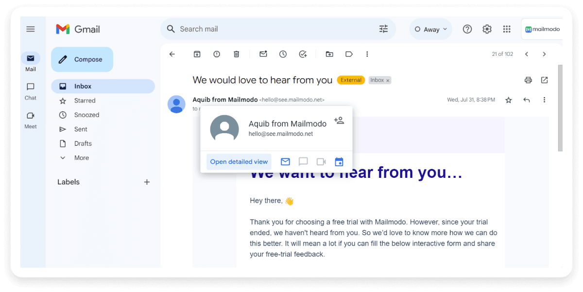 An image showing how to add contact in Gmail