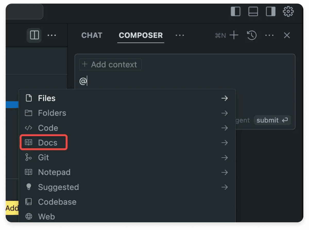 https://res.cloudinary.com/mailmodo/image/upload/f_auto,q_100/v1743160035/strapi/llms_txt_1_a4281d1a7e.png An image showing how to use llms.txt in Cursor