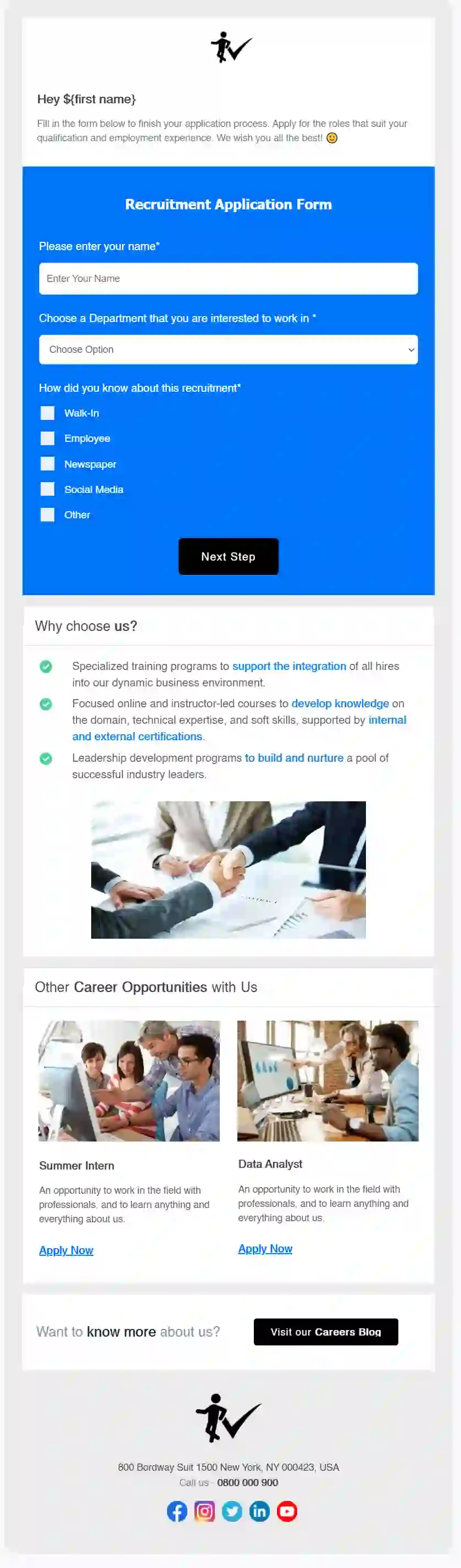 Employment Application Email Template