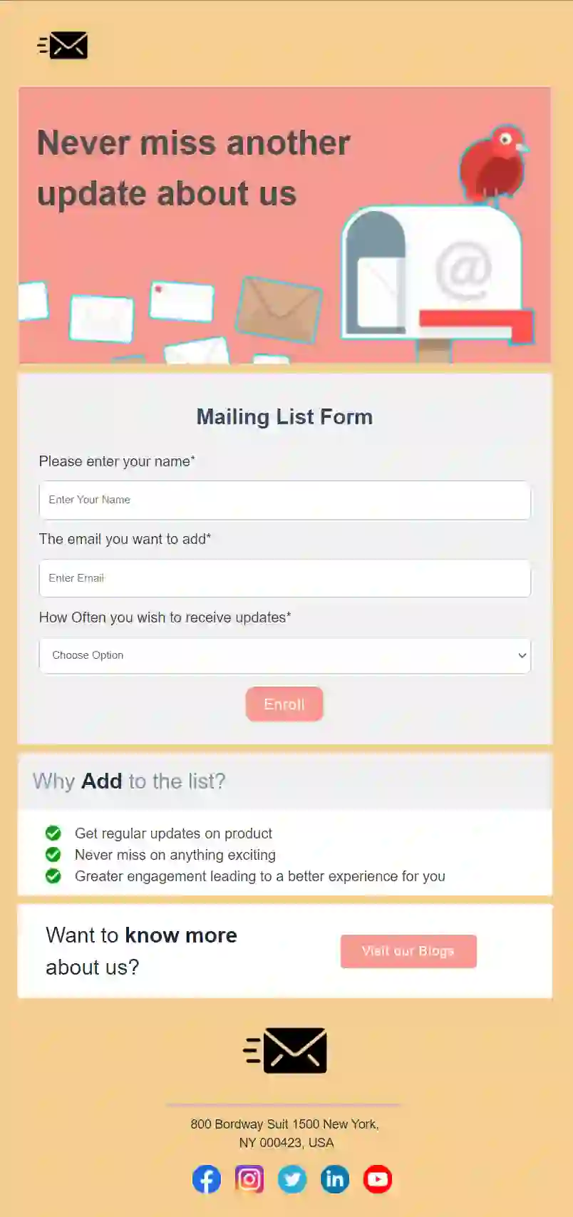 Mailing List Email Template