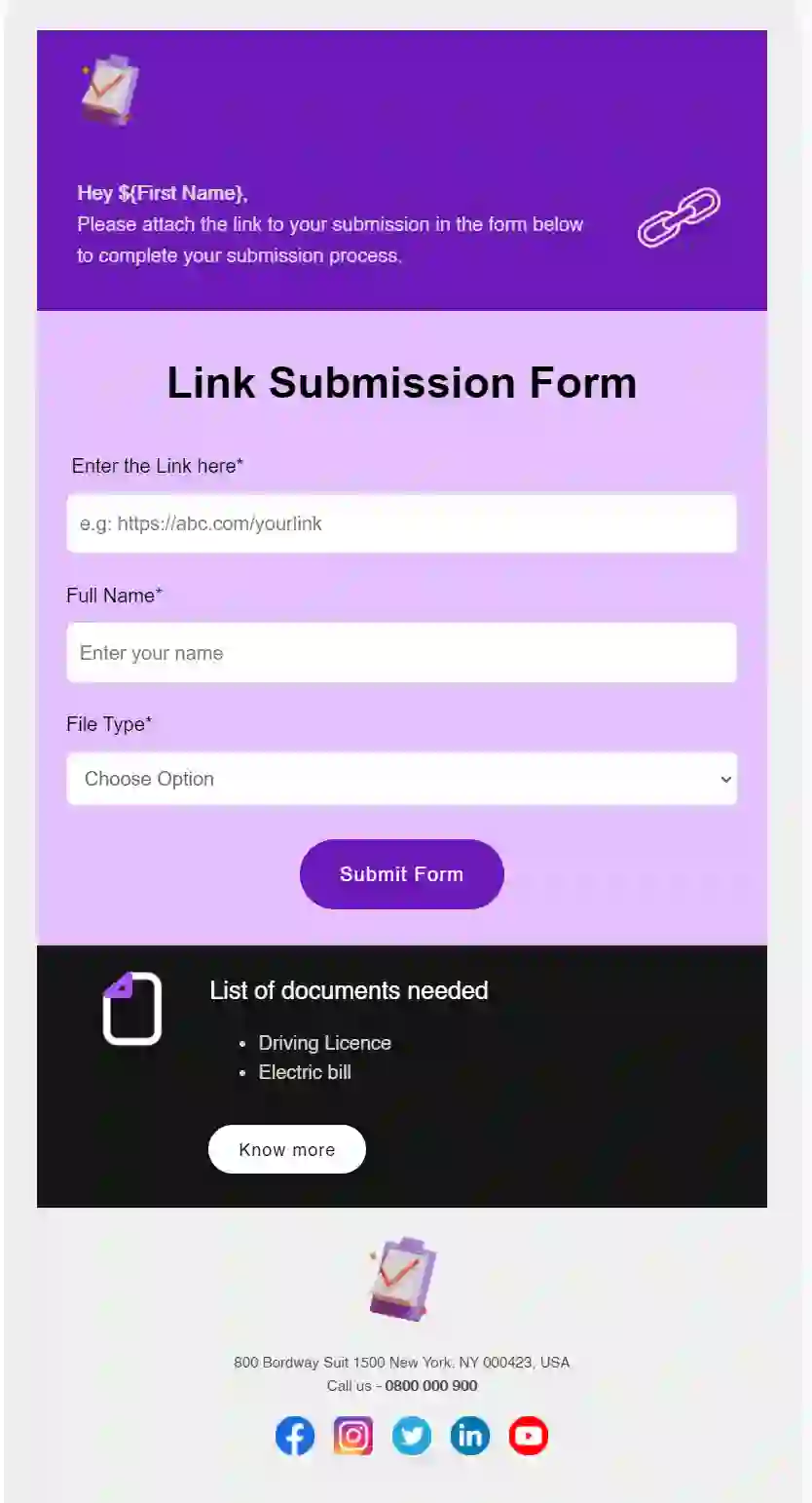 Submission Form Email Template