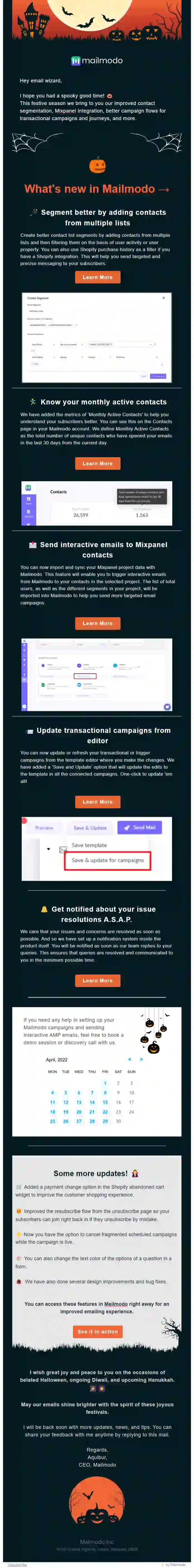 Halloween Product Update Email Template