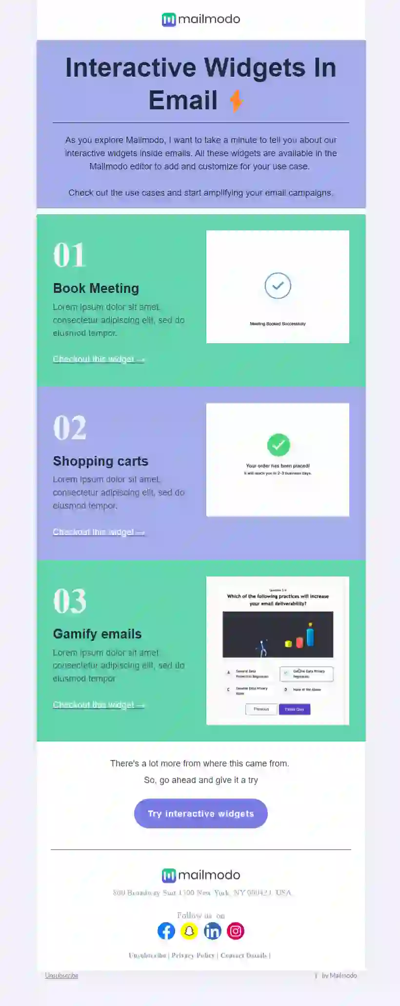 Double-Column Onboarding Email Template