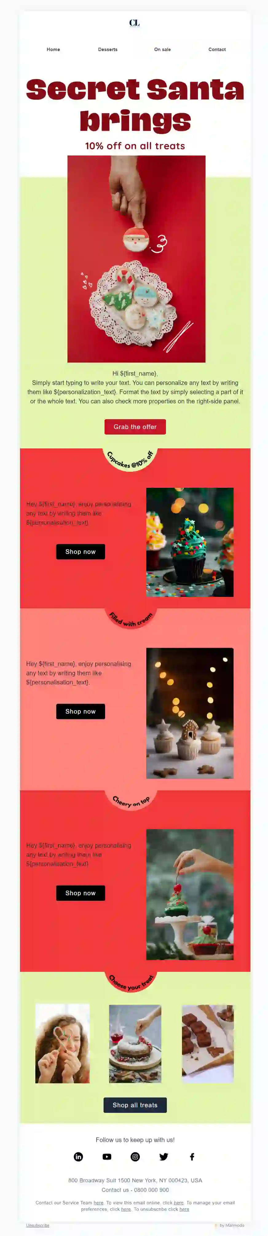 Single-column Christmas Email Template