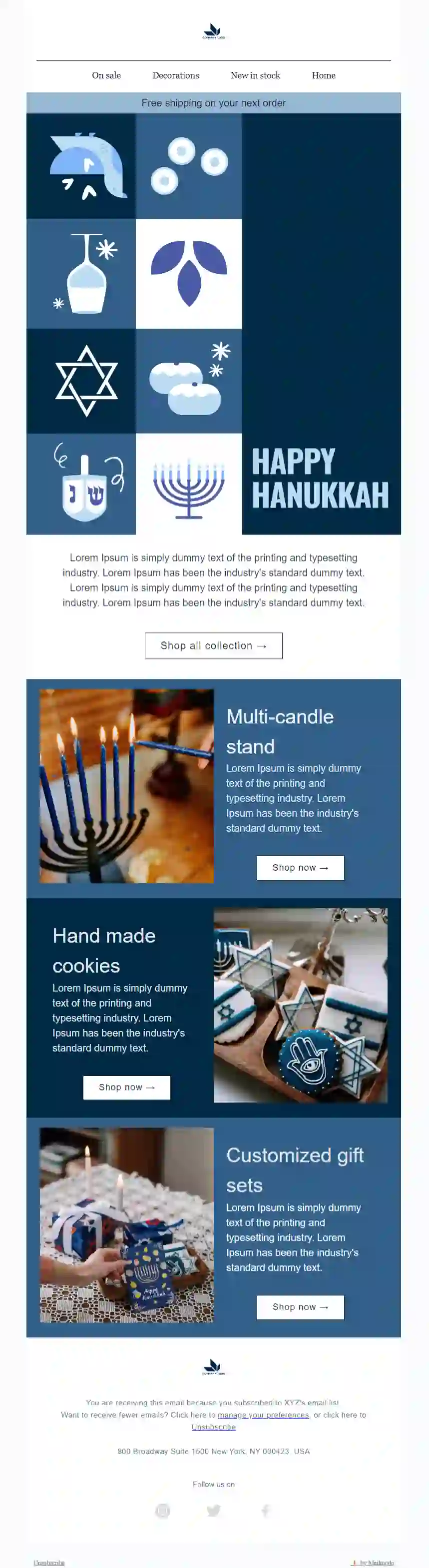 Hanukkah Email Template