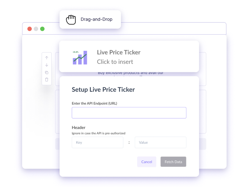 Interactive AMP live price ticker widget