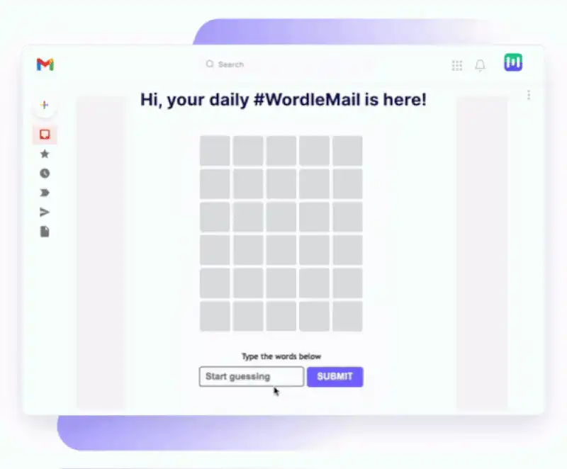 A GIF showing how to play Wordle in the email